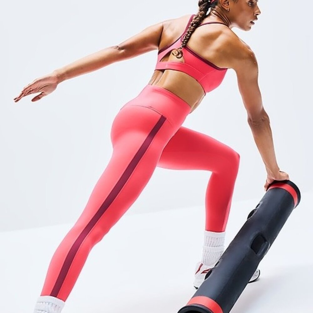 Athleta NWT Elation Ultra High Rise Colorblock 7/8 Legging Women's Small Punch